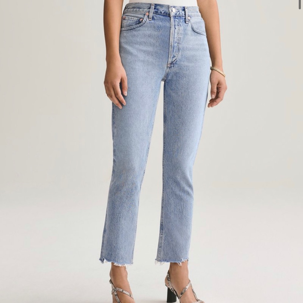 AGOLDE Riley High-Rise Straight Crop Denim